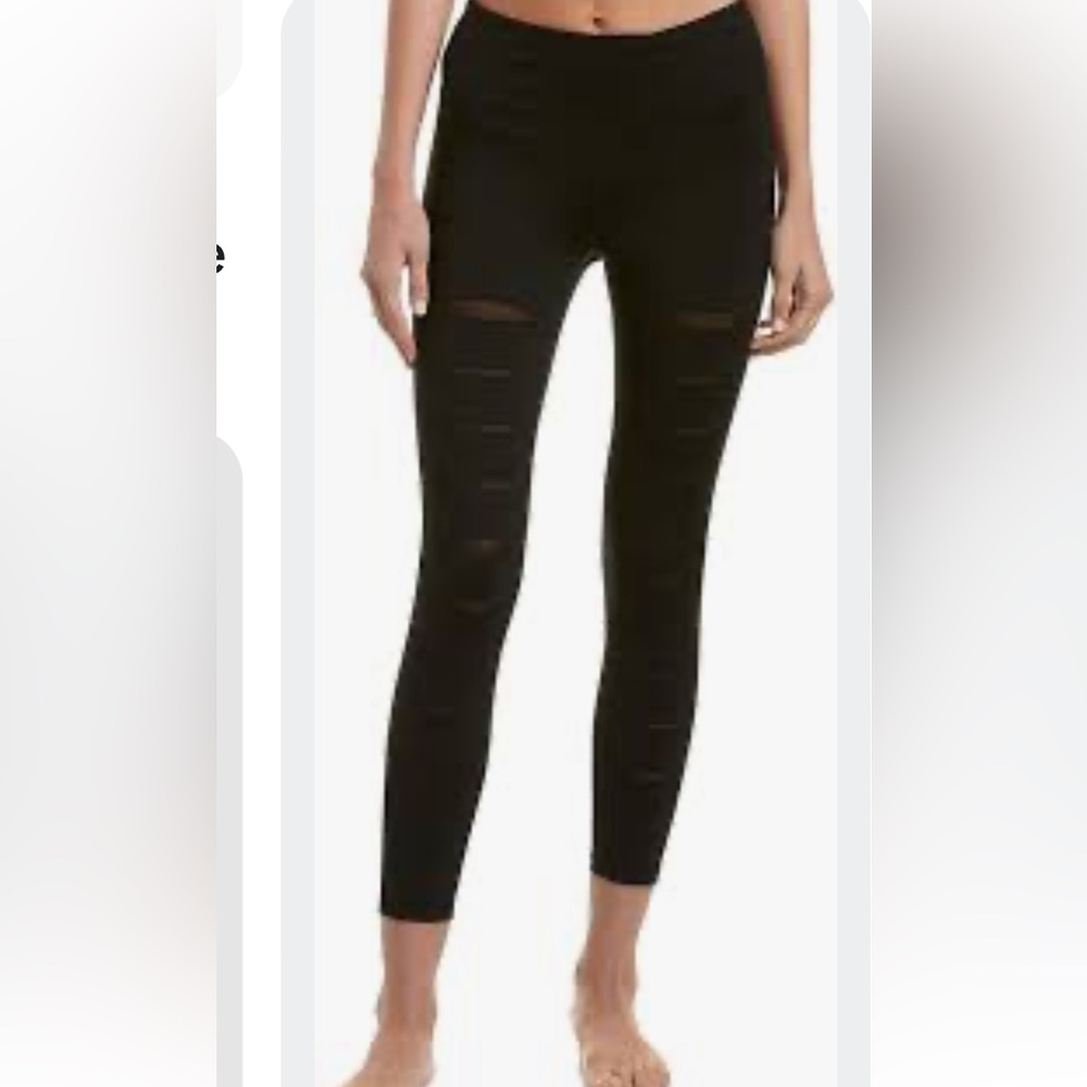 Betsy Johnson Chic Black slashed Cut-Out Leggings